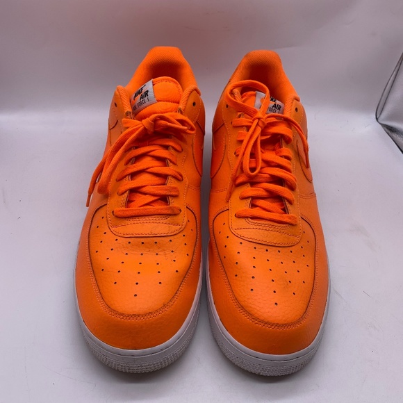 Nike Air Force 1 AF1 Mens 18 Low Top Sneakers Total Orange Neon BQ5360-800 - Picture 4 of 12
